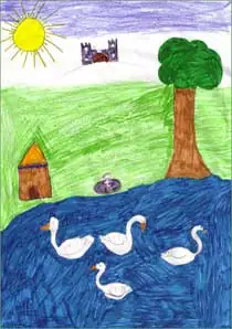 The Legend of The Children of Lir, pupil artwork from Coolderry National School