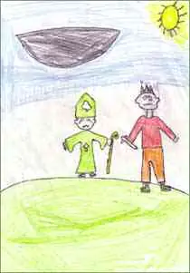 Legend of Nial of the Nine Hostages, pupil artwork from Coolderry National School